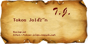 Tokos Jolán névjegykártya